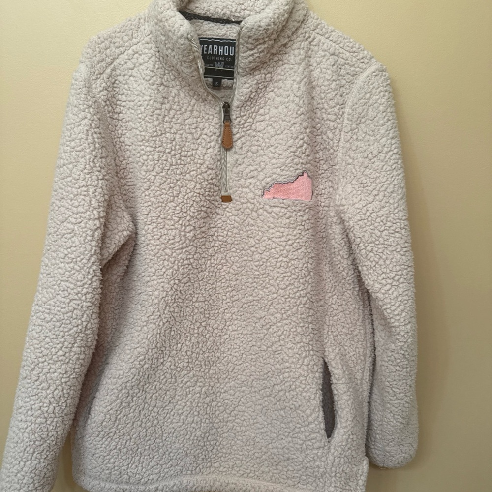 Cream Sherpa Fleece Pullover Kentucky
